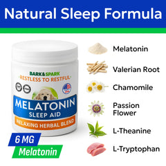 Small dog melatonin chews by BARK&SPARK designed for gentle dosing.