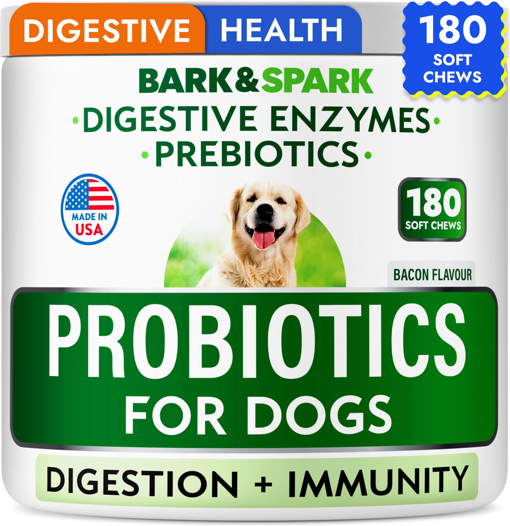 BARK&SPARK 180-chews package supports daily dog gut health and immune balance.