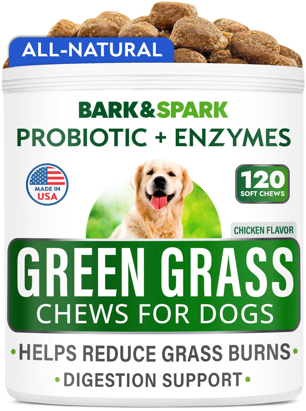 BARK&SPARK grass burn spot chews help restore lawn color