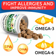 BARK&SPARK Omega-3 dog treats close-up with texture and salmon flavor.