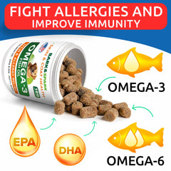 BARK&SPARK Omega 3 tasty chew highlighting natural salmon flavor
