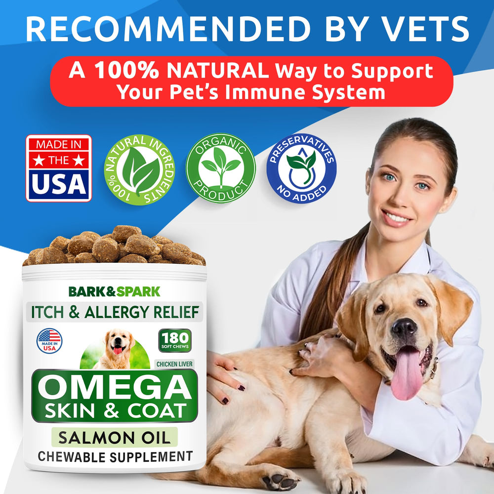 BARK&SPARK pack-2 omega3 dog chews demonstrates generous supply.