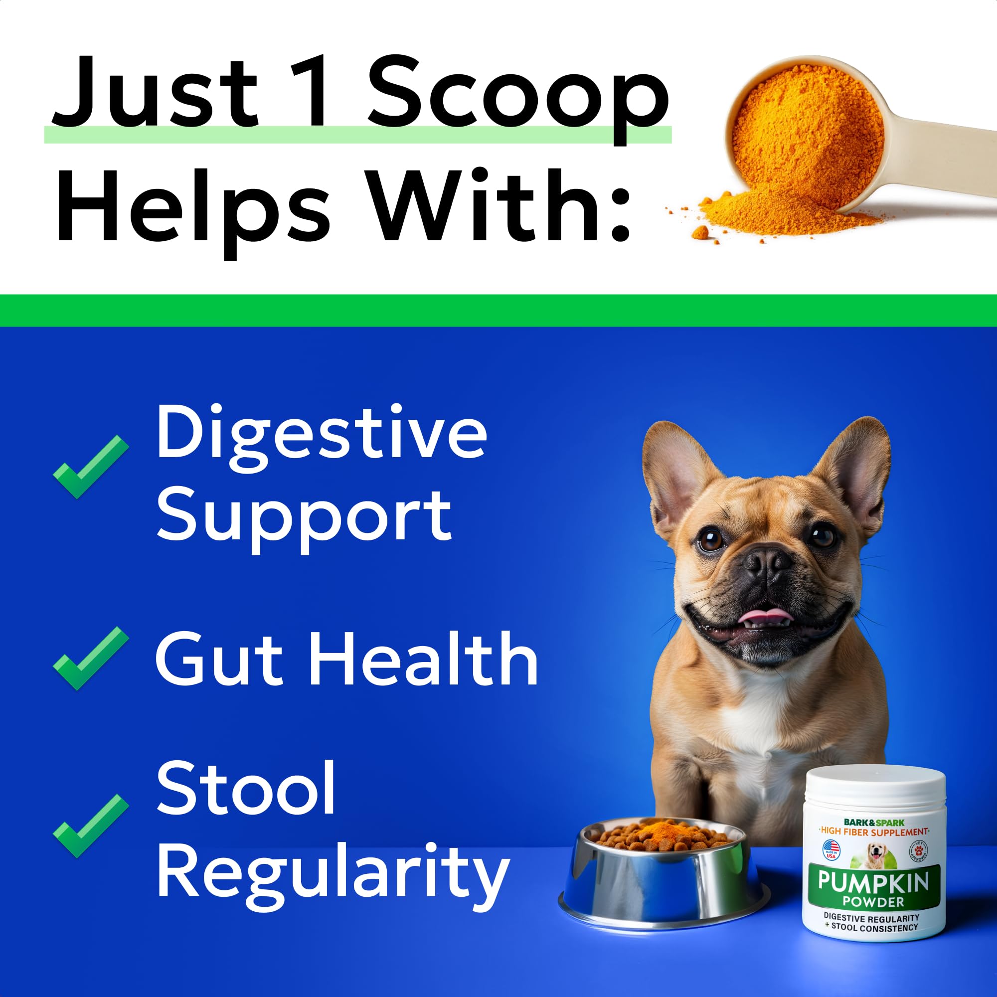BARK&SPARK Pumpkin Powder scoop for easy serving