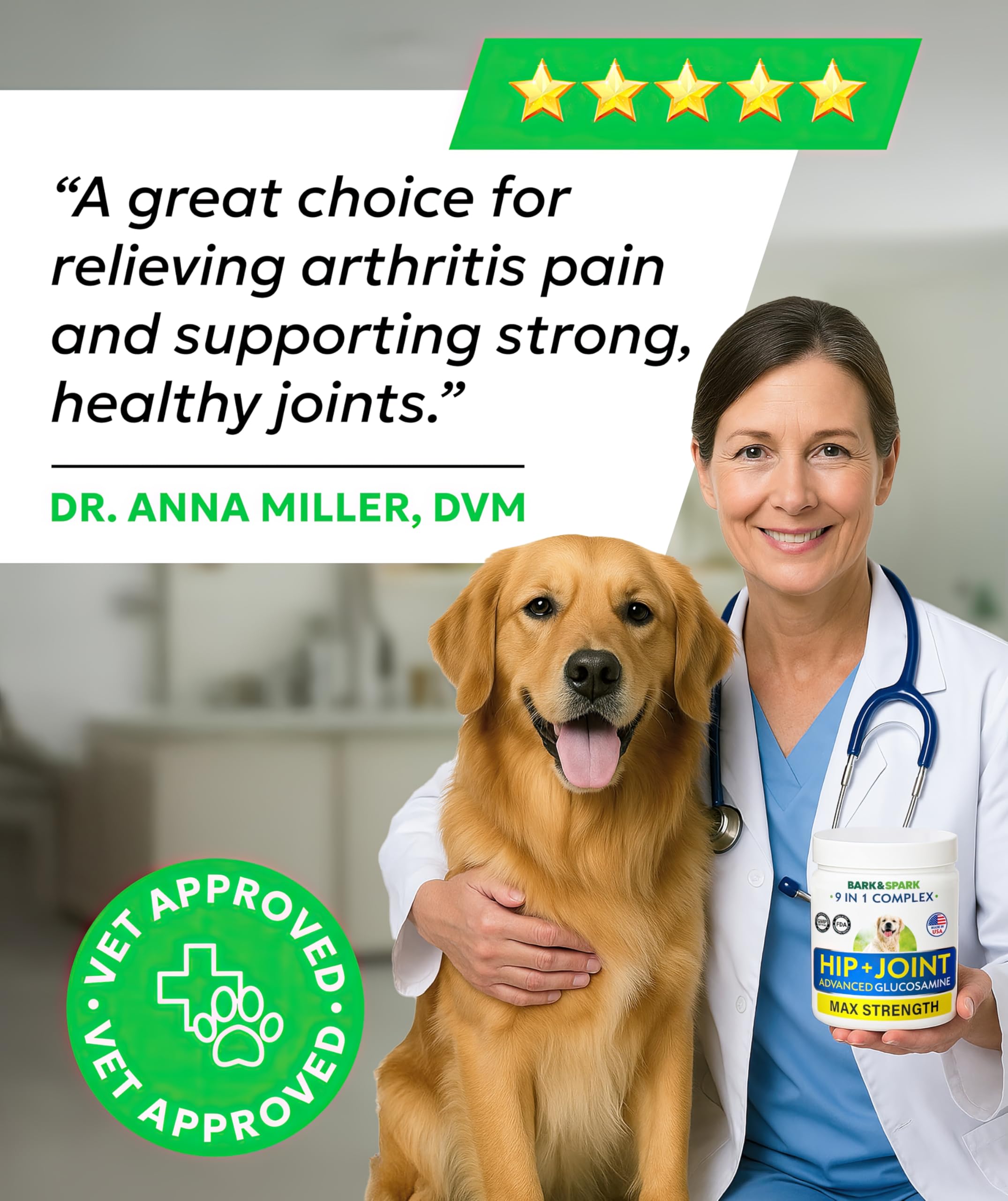 BARK&SPARK vet-approved seal signals trusted joint support