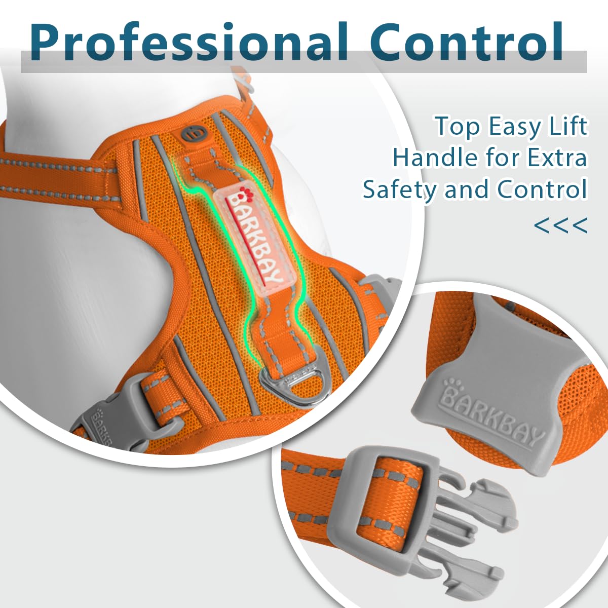 BARKBAY Adjustable fit ensures a snug, versatile size for large breeds.