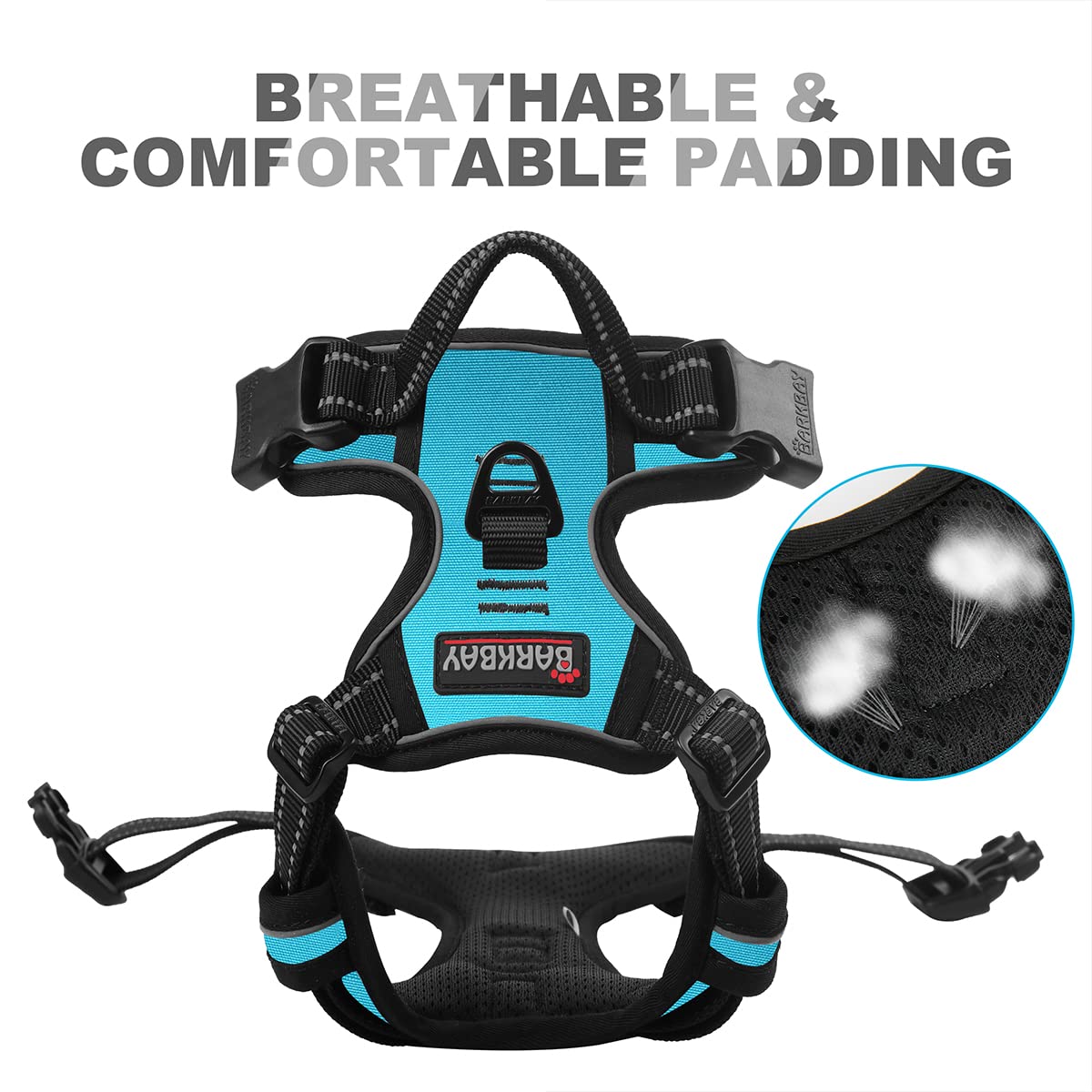 BARKBAY anti-chafe padding enhances comfort on long walks