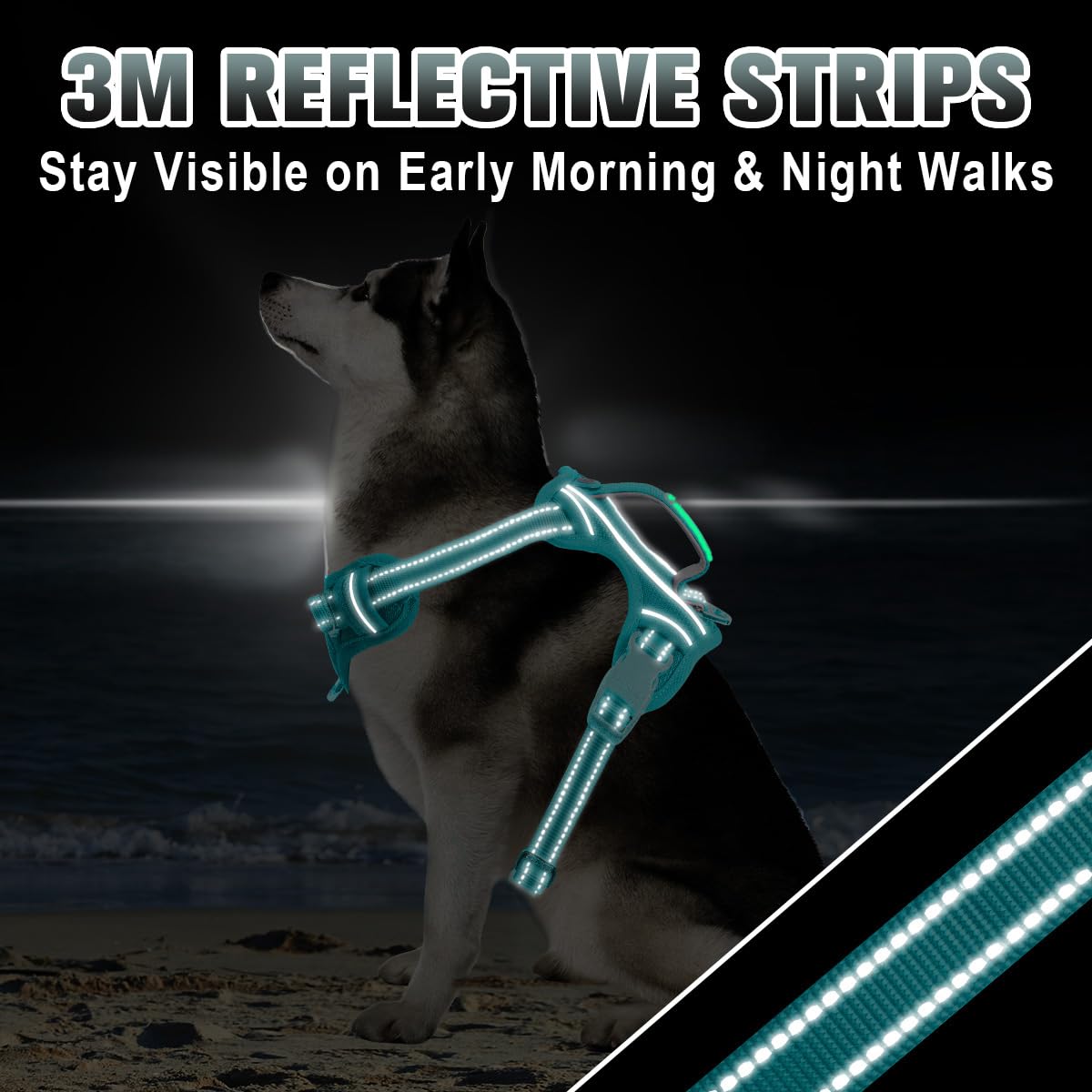 BARKBAY front control handle lets you guide your dog during training.