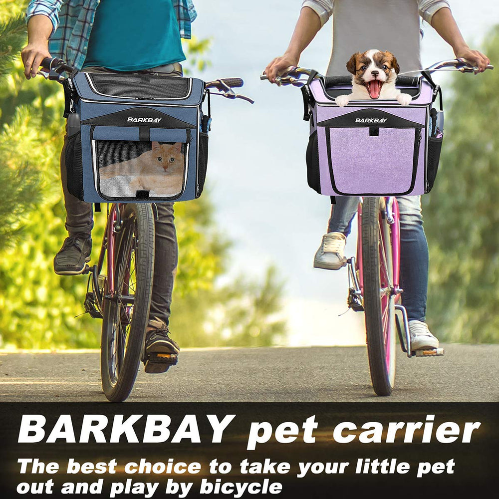 BARKBAY dog bike basket side view highlighting portability for city commutes