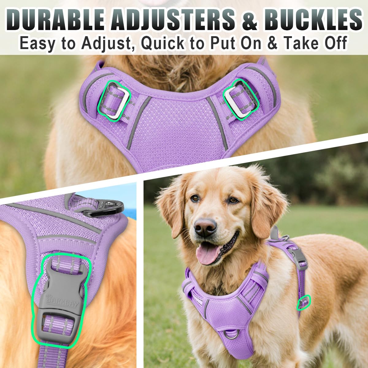BARKBAY four-point adjustment ensures a near-custom fit