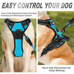 BARKBAY Front Clip Harness blue close-up showing padded comfort.