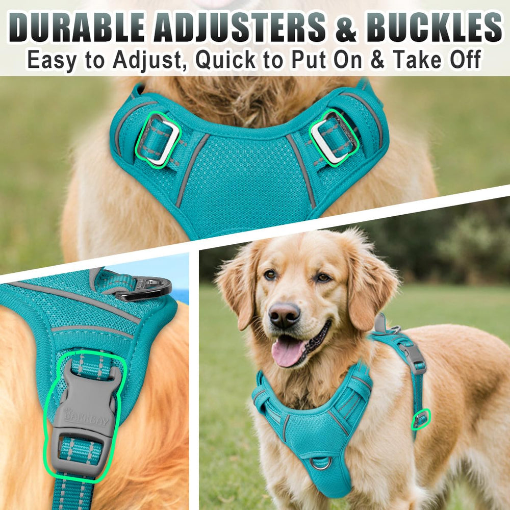 BARKBAY front halter ring reduces pulling for calmer walks.