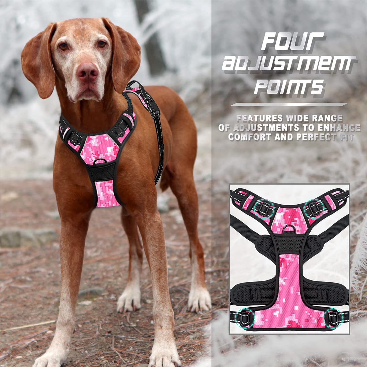 BARKBAY No Pull Harness anti-chafe padding protects against rubbing