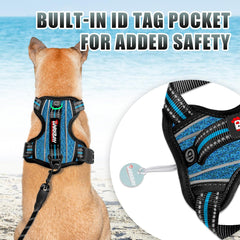 BARKBAY harness shown with back D-ring for casual strolls.