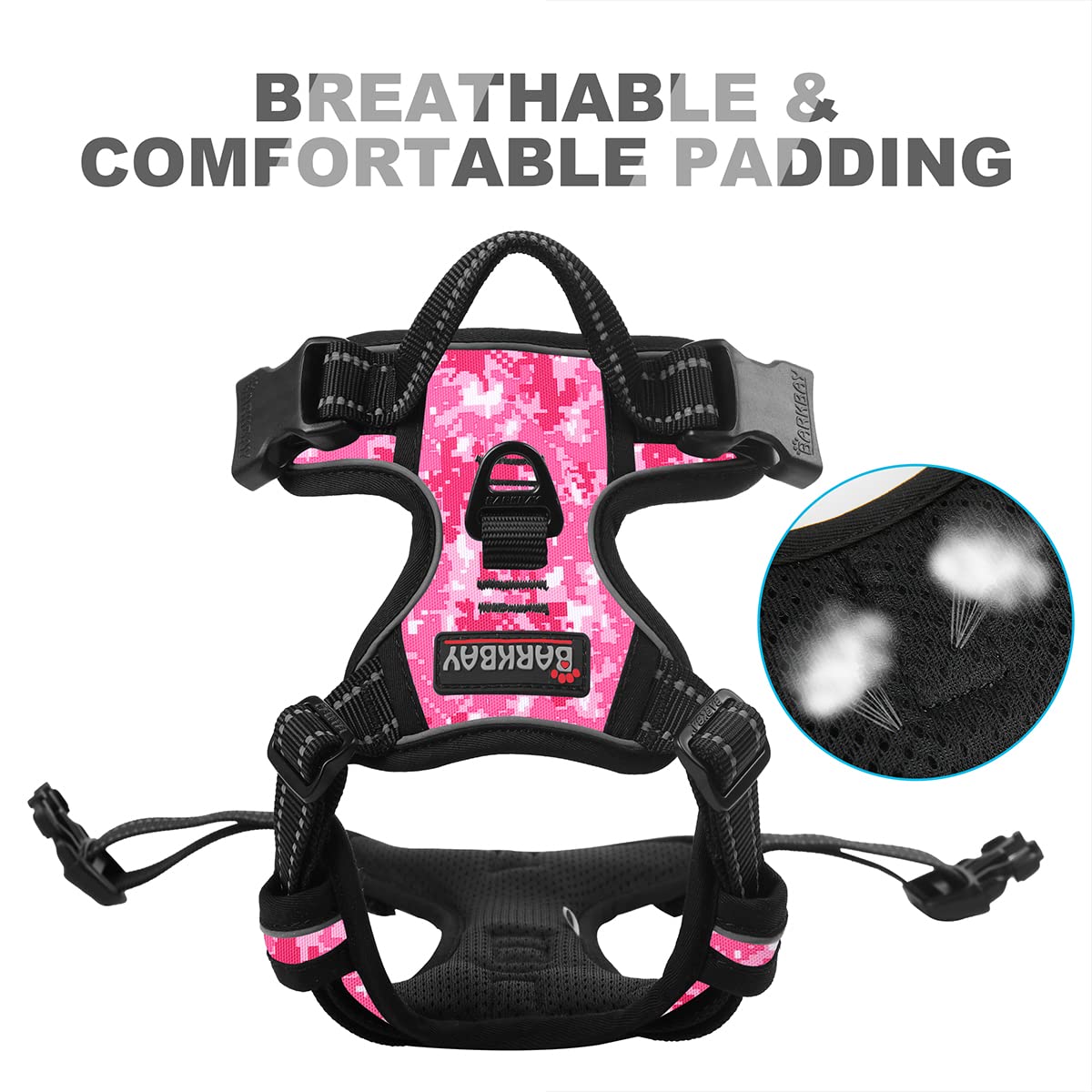 BARKBAY No Pull Harness four adjustable points for a near-custom fit