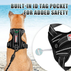 BARKBAY harness with reflective strips for safer night walks.