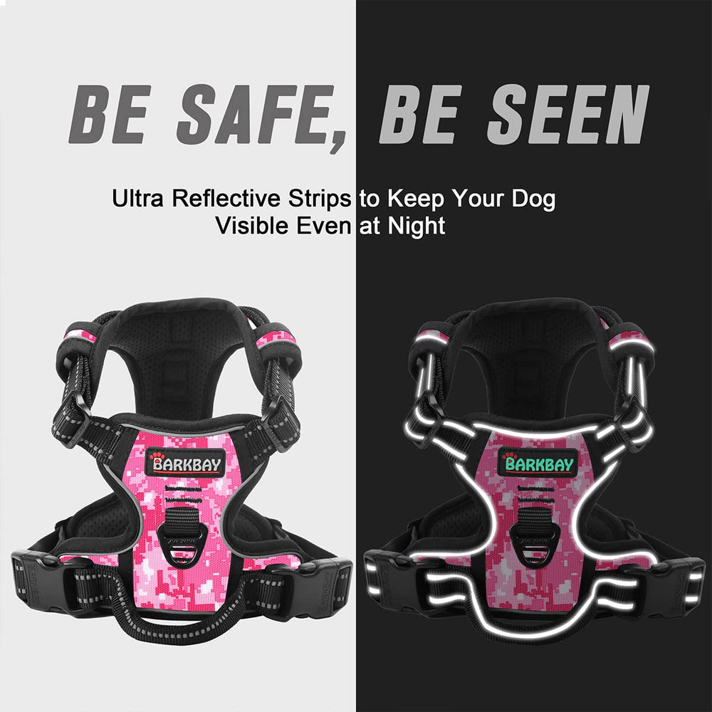 BARKBAY No Pull Harness ultra-reflective strips boost night visibility