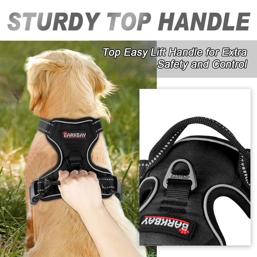 BARKBAY heavy-duty harness with reflective strips for night safety