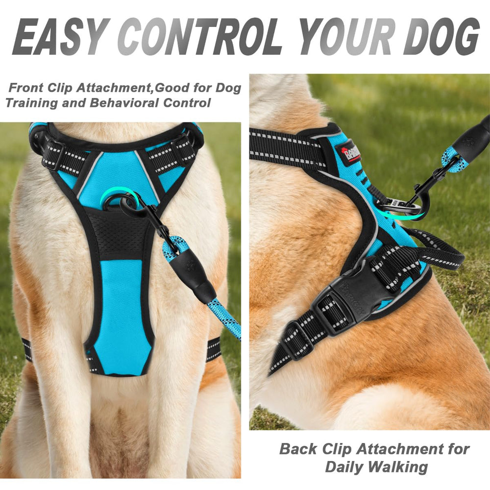 BARKBAY No Pull Harness back attachment point supports versatile leash setup
