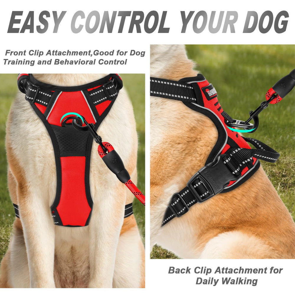 BARKBAY harness front-back attachment options for versatile walking setups.