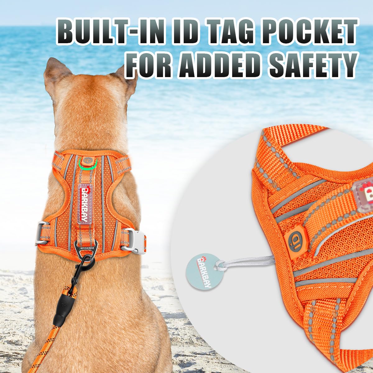 BARKBAY front-clip design helps reduce pulling while keeping control on errands.