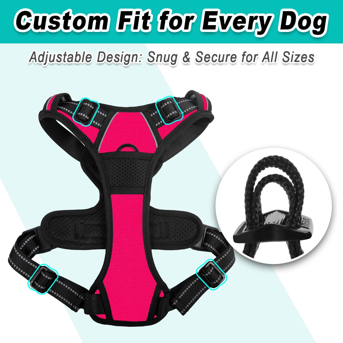BARKBAY No-Pull Harness quick-release buckle for easy on-off.