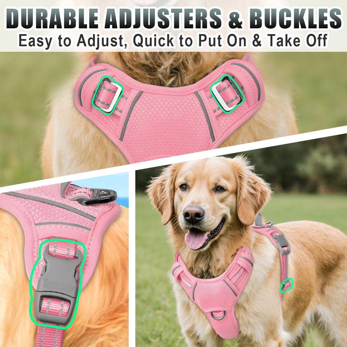 BARKBAY front clip supports training with reduced pulling.
