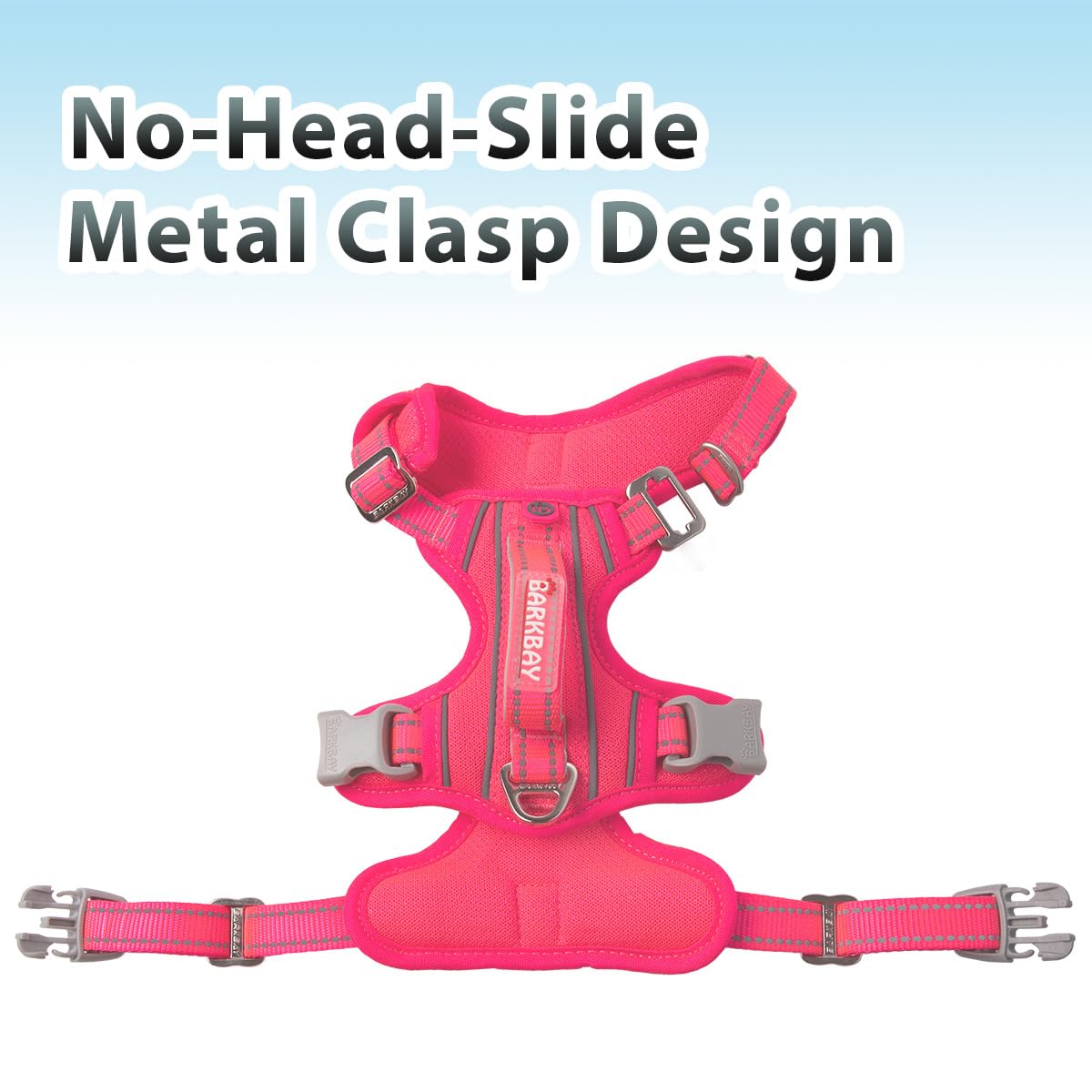 BARKBAY harness with top handle provides quick restraint in crowded areas.