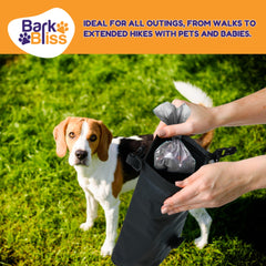 BarkBliss compact dog poop holder ideal for backpacking and travel.