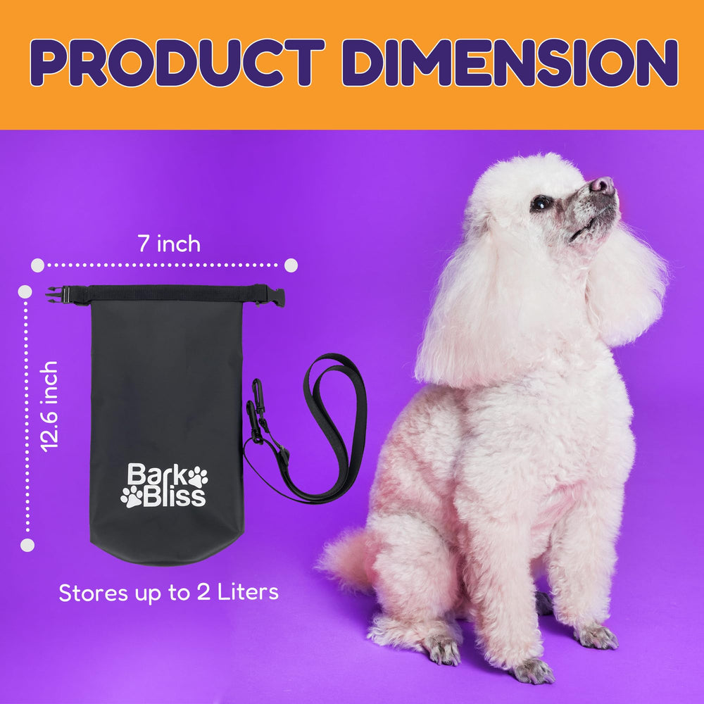 BarkBliss reusable bag holder doubles as light travel storage for pet items.