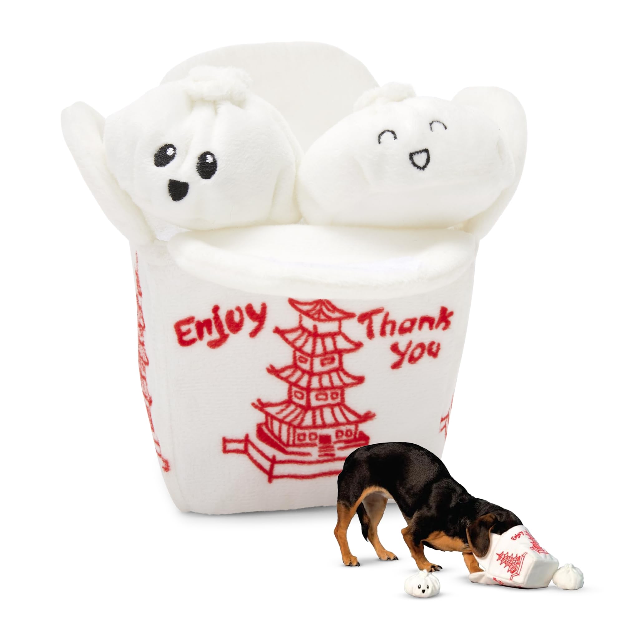BarkBox Andi's Dumpling plush exterior inviting cuddly play and durability