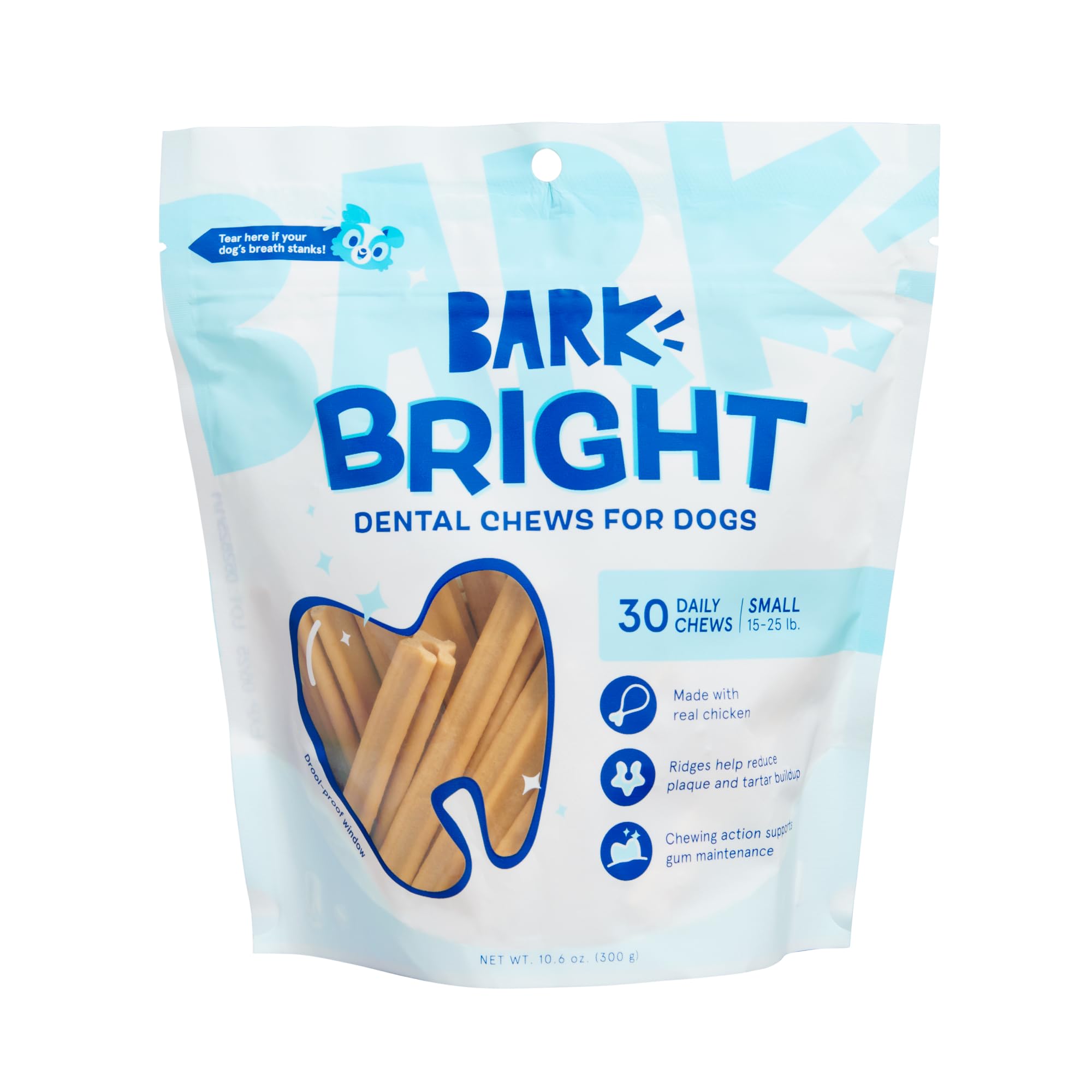 BarkBox Bright dental stick shows a longer-lasting chew for effective cleaning.