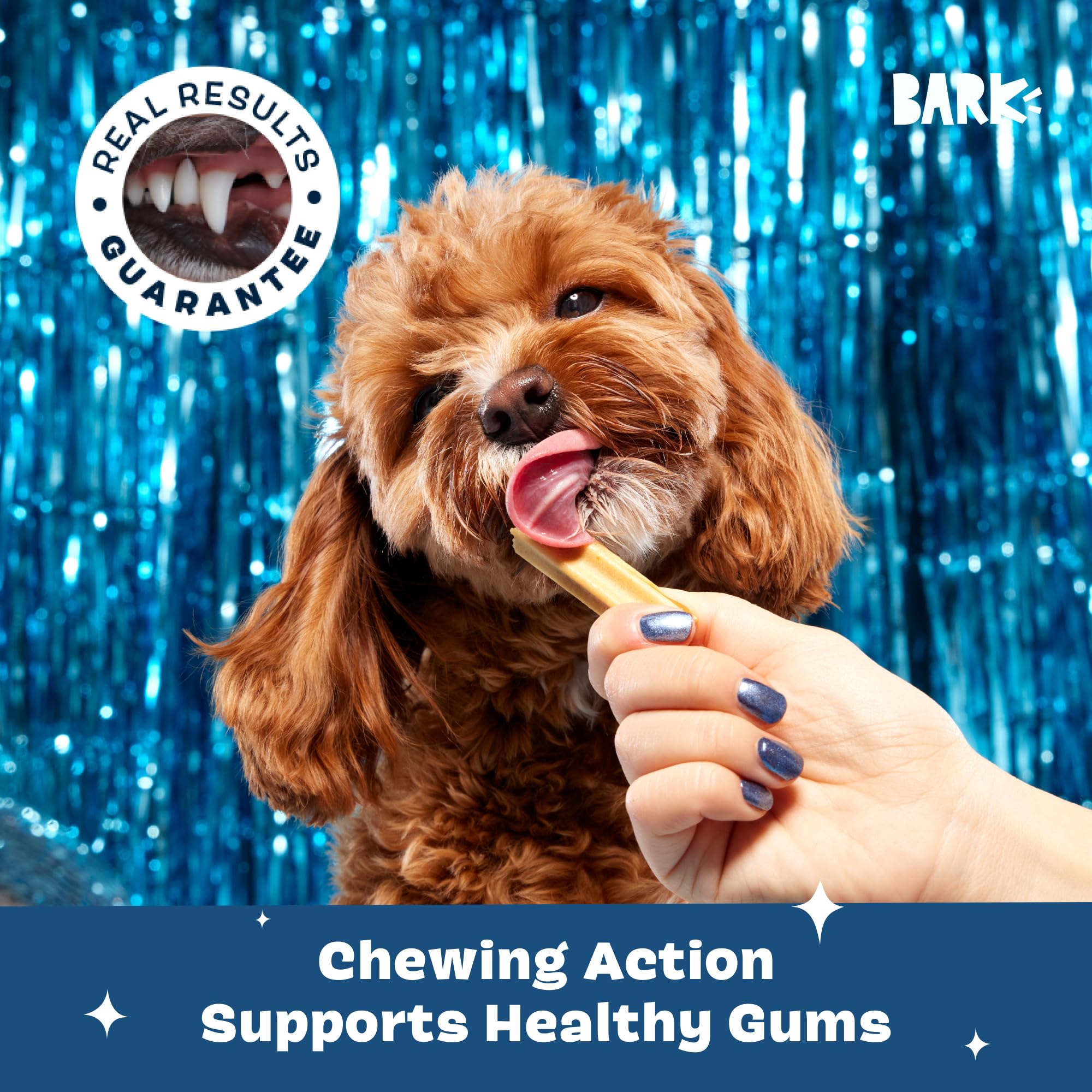 BarkBox Bright dental stick features real chicken for irresistible flavor.