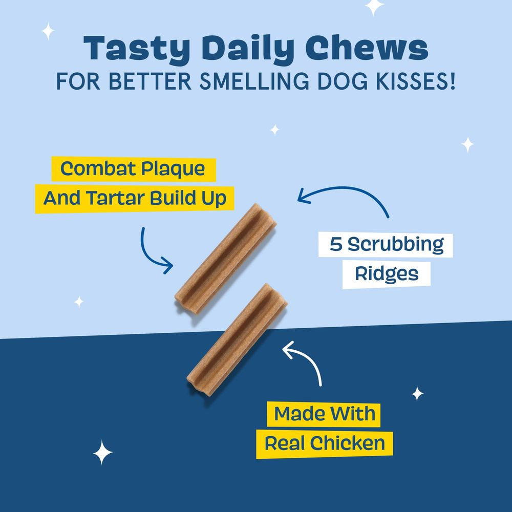 BarkBox Bright dental stick ridges illustrate deep cleaning action.