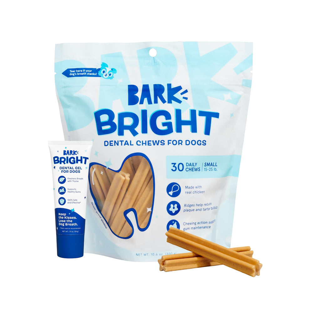 Barkbox Bright dental sticks closeup showing scrubbing ridges for a thorough clean.