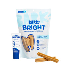 BarkBox Bright dental sticks front view with ridges for thorough cleaning.