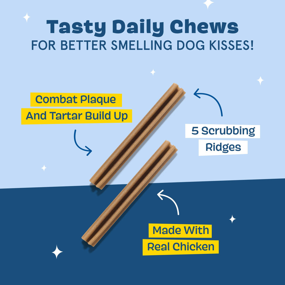 BarkBox Bright dental sticks for large breeds clean hard-to-reach teeth.