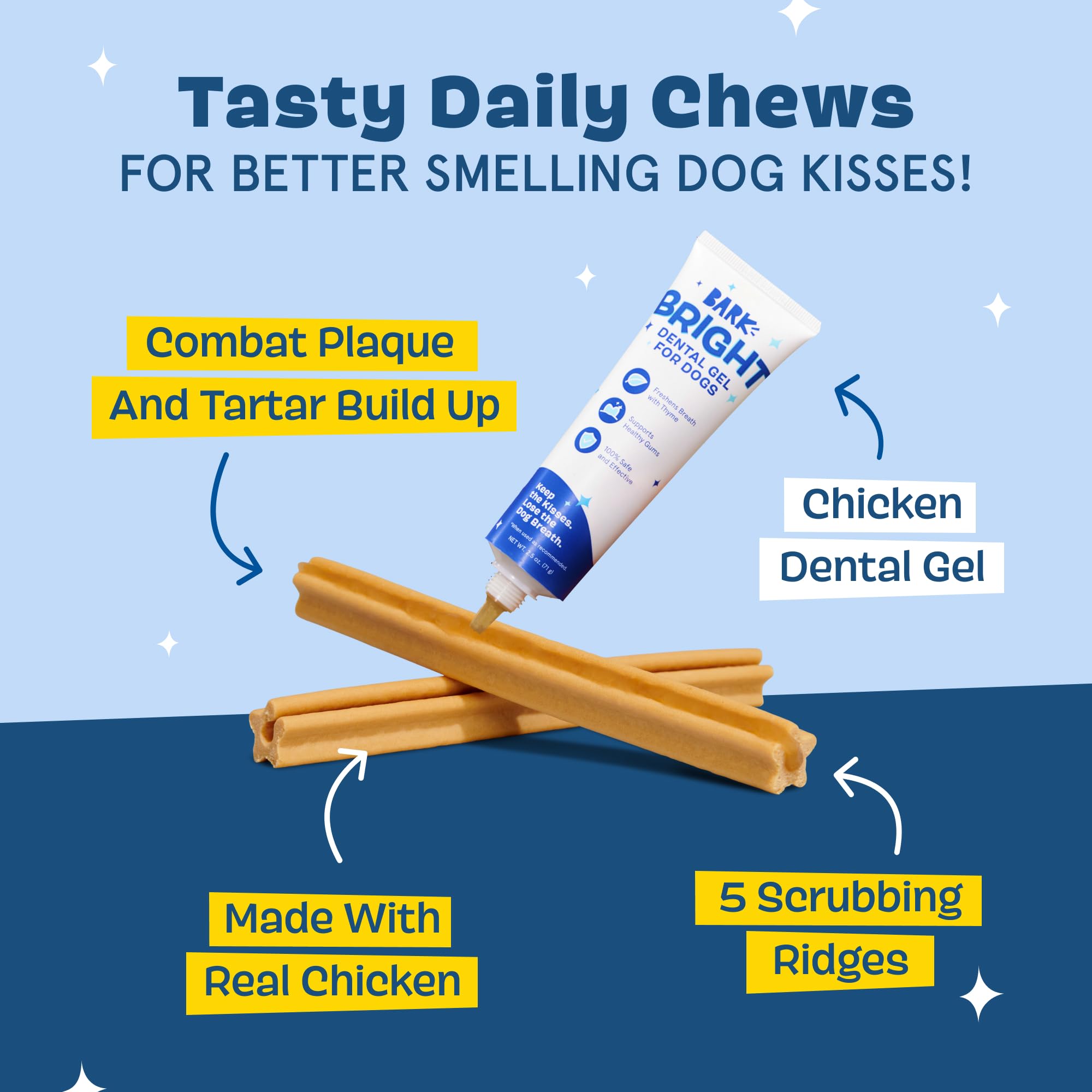 BarkBox Bright 30-count pack shown for daily dental routine