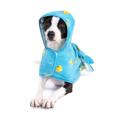 BarkBox dog bathrobe fast-dry-closure keeps your pup warm after baths