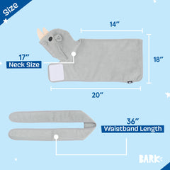 Wrap-tie design providing snug post-bath comfort for dogs.