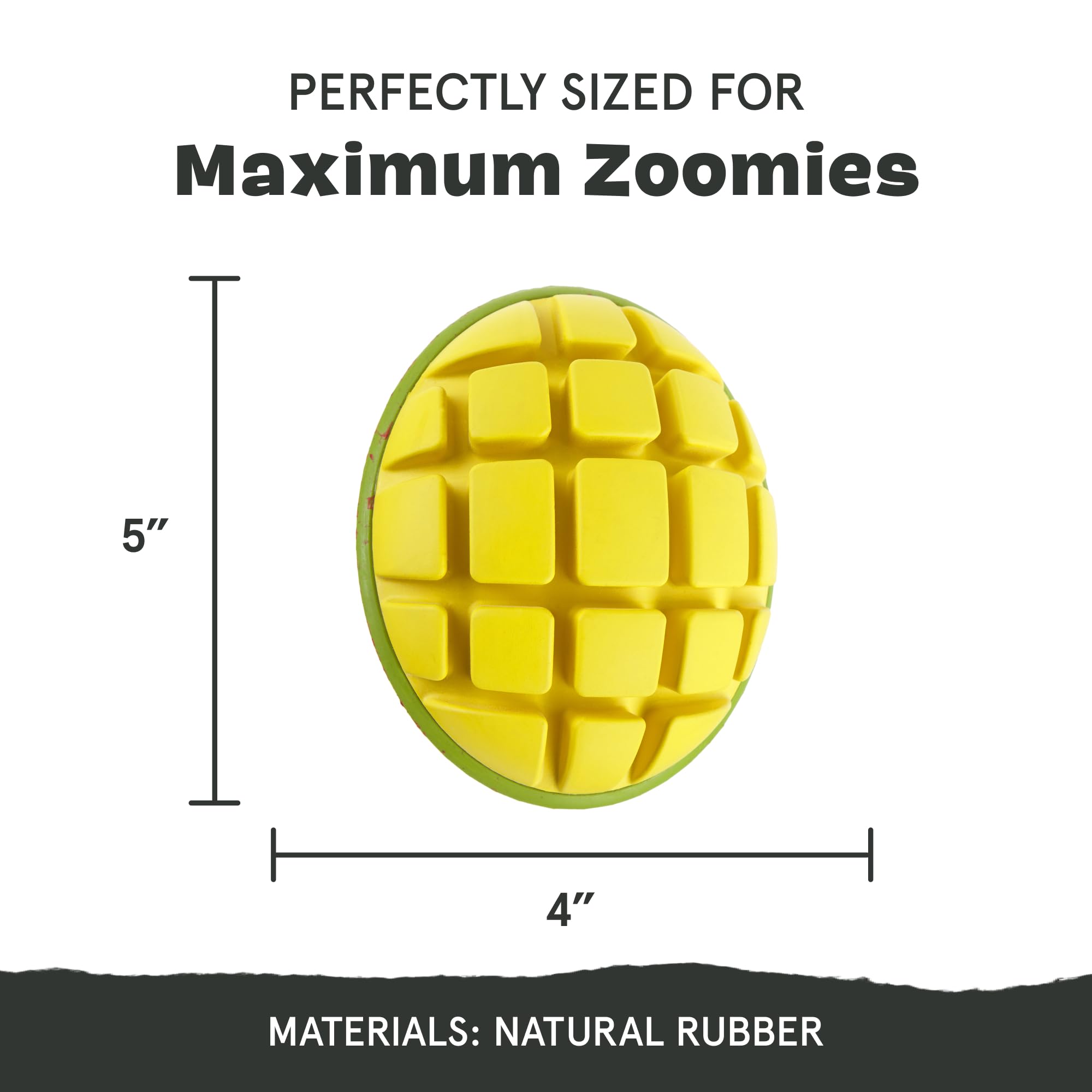 BarkBox Go Mango curved base creates unpredictable, wobbly motion during play.