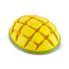 BarkBox Go Mango durable rubber toy for large breeds, offering long-lasting chew play.