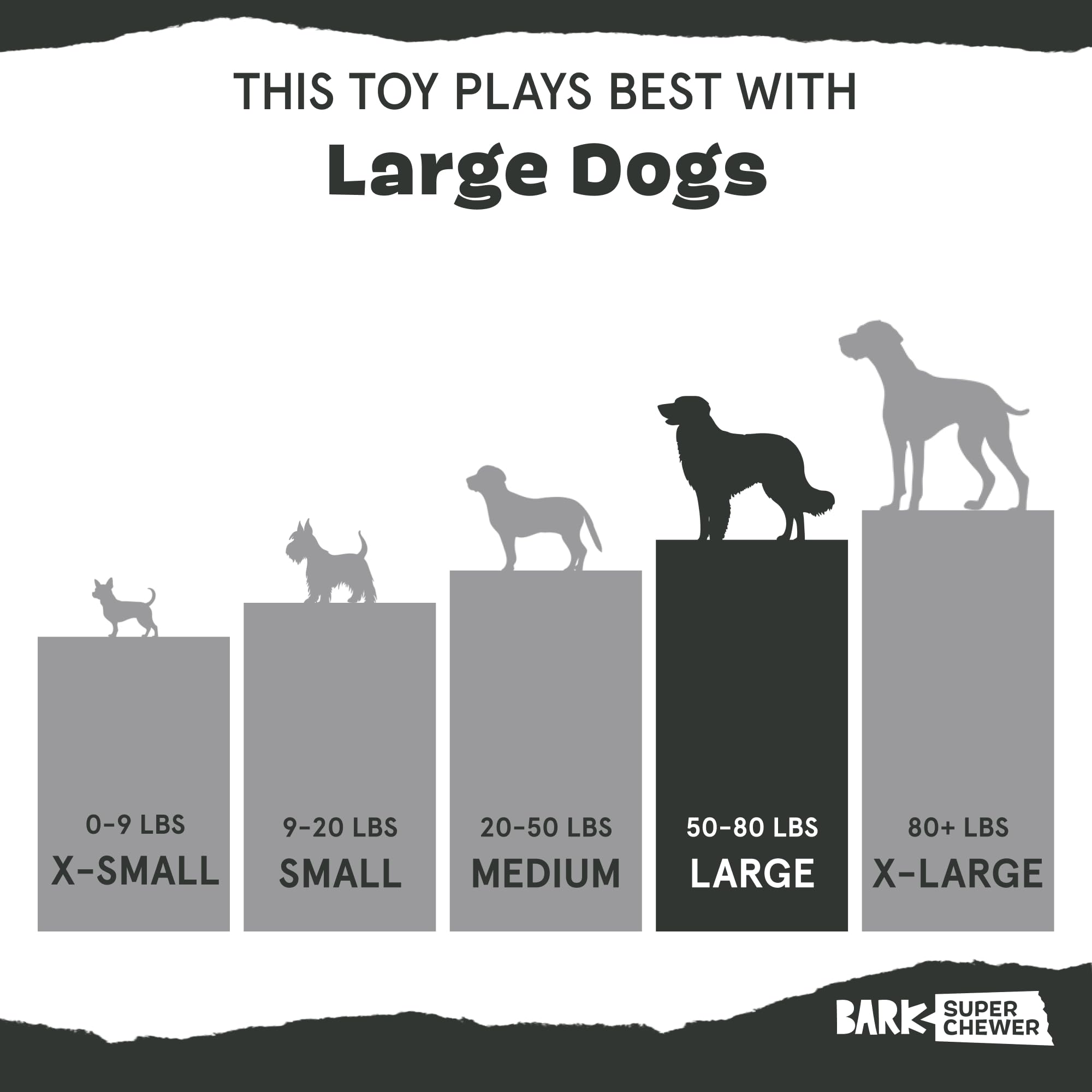 BarkBox Grey Bear Hugger designed for large breeds to boost play time