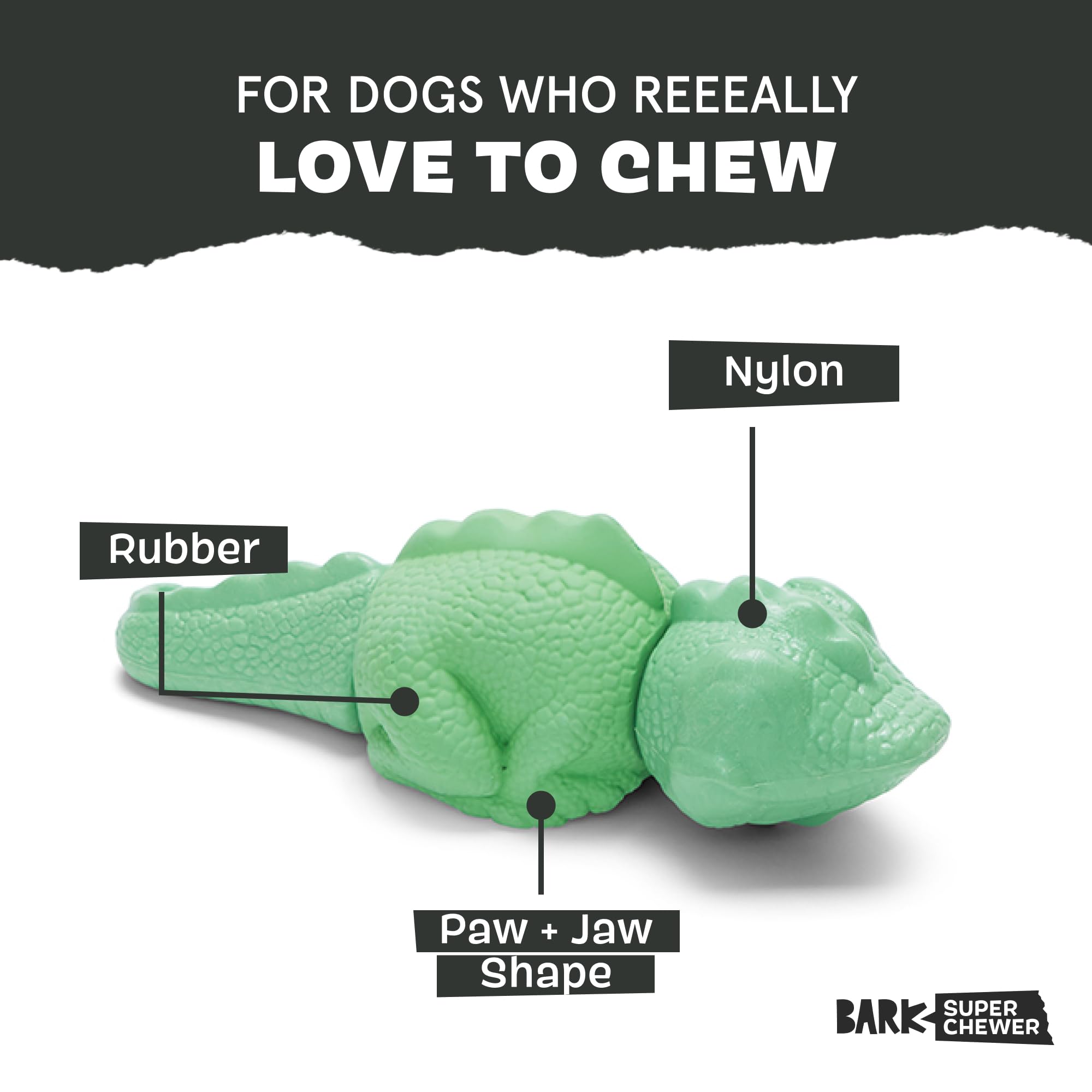 BarkBox Iguana scales texture for enhanced chewing and teething stimulation