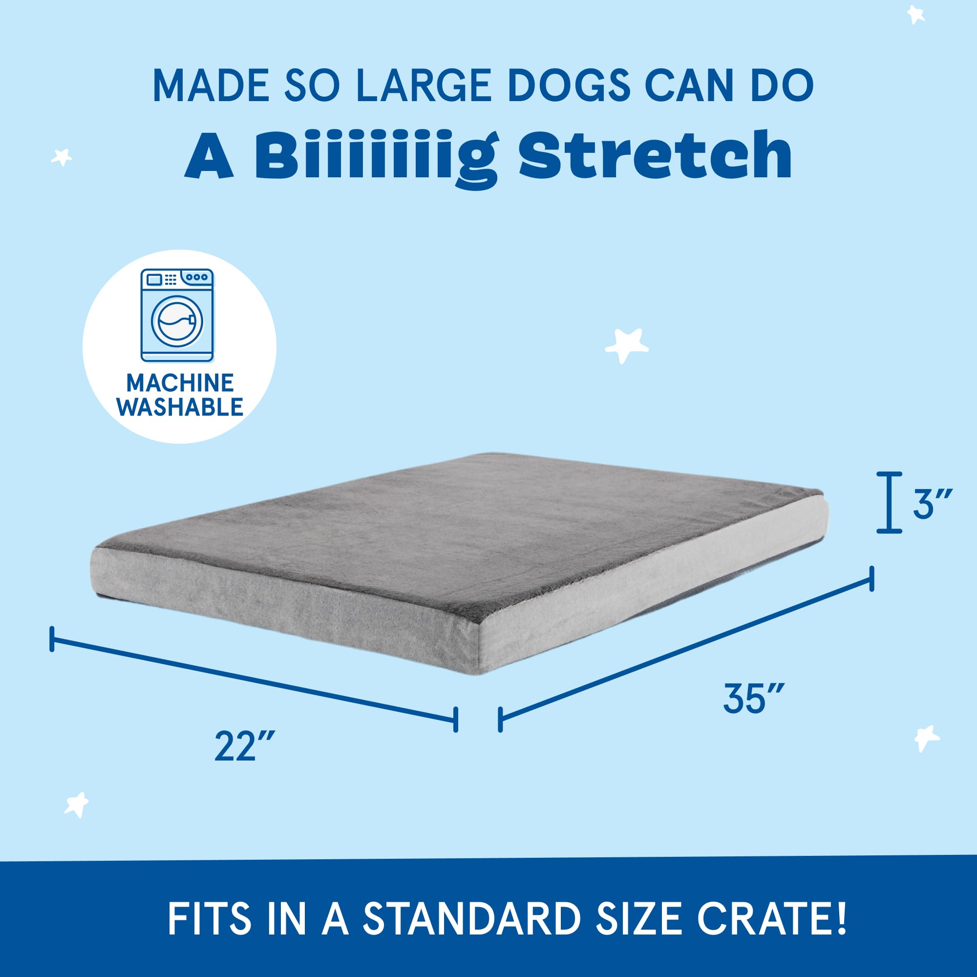 Barkbox large dog bed offers ample space for big breeds to rest.