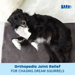 Barkbox plush-dog-bed texture provides cozy softness for naps and lounging.