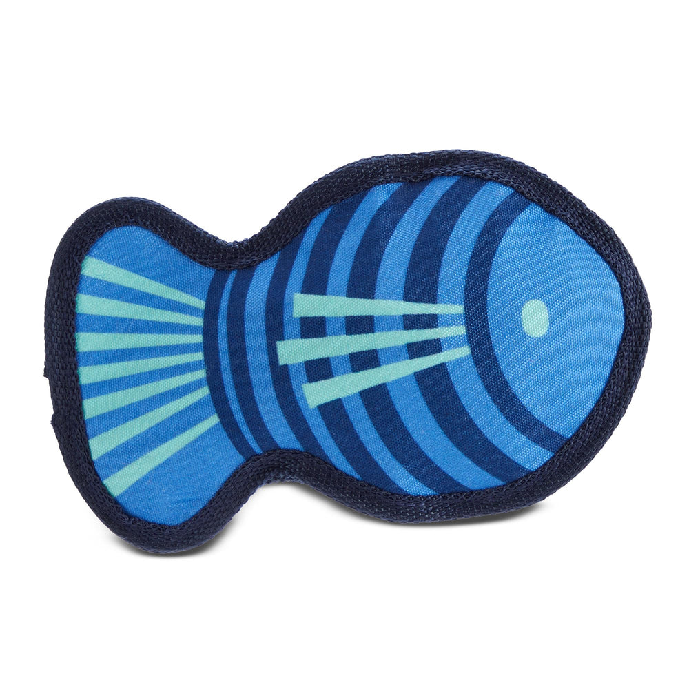 BarkBox Rad Herring hard-core toy held during vigorous play for chewers