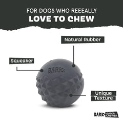 Close-up of textured rubber on BarkBox Comet-Small toy