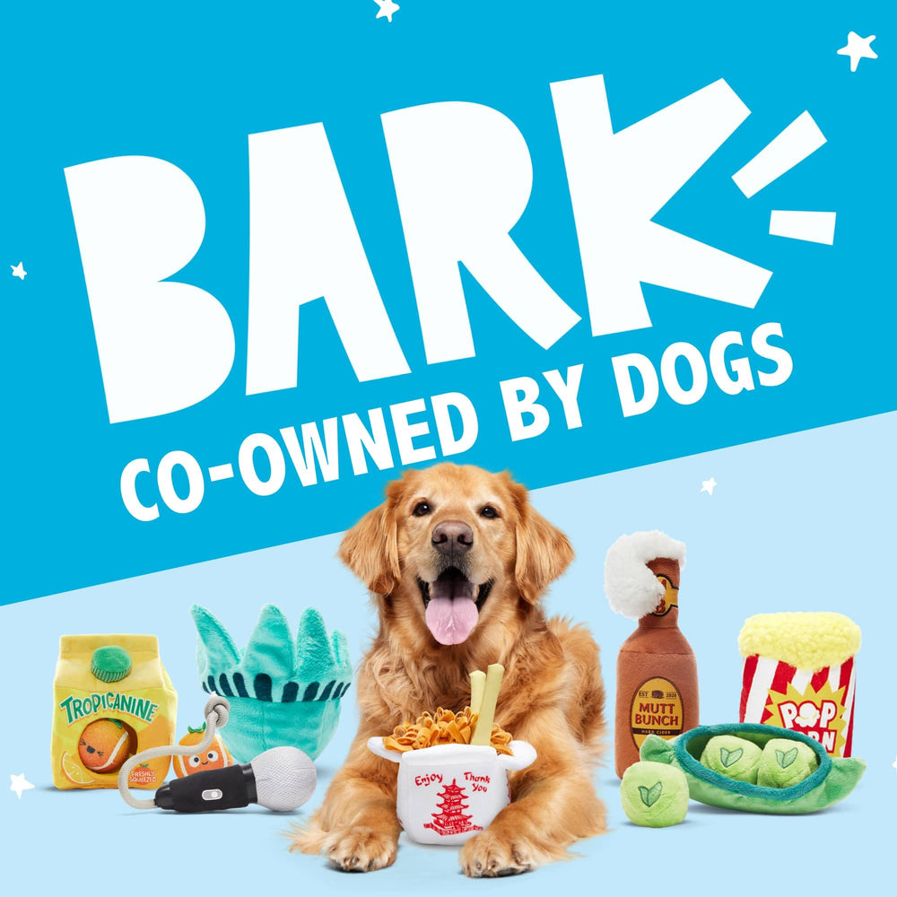 BarkBox Them Apples interactive-squeak experience keeps pups engaged.