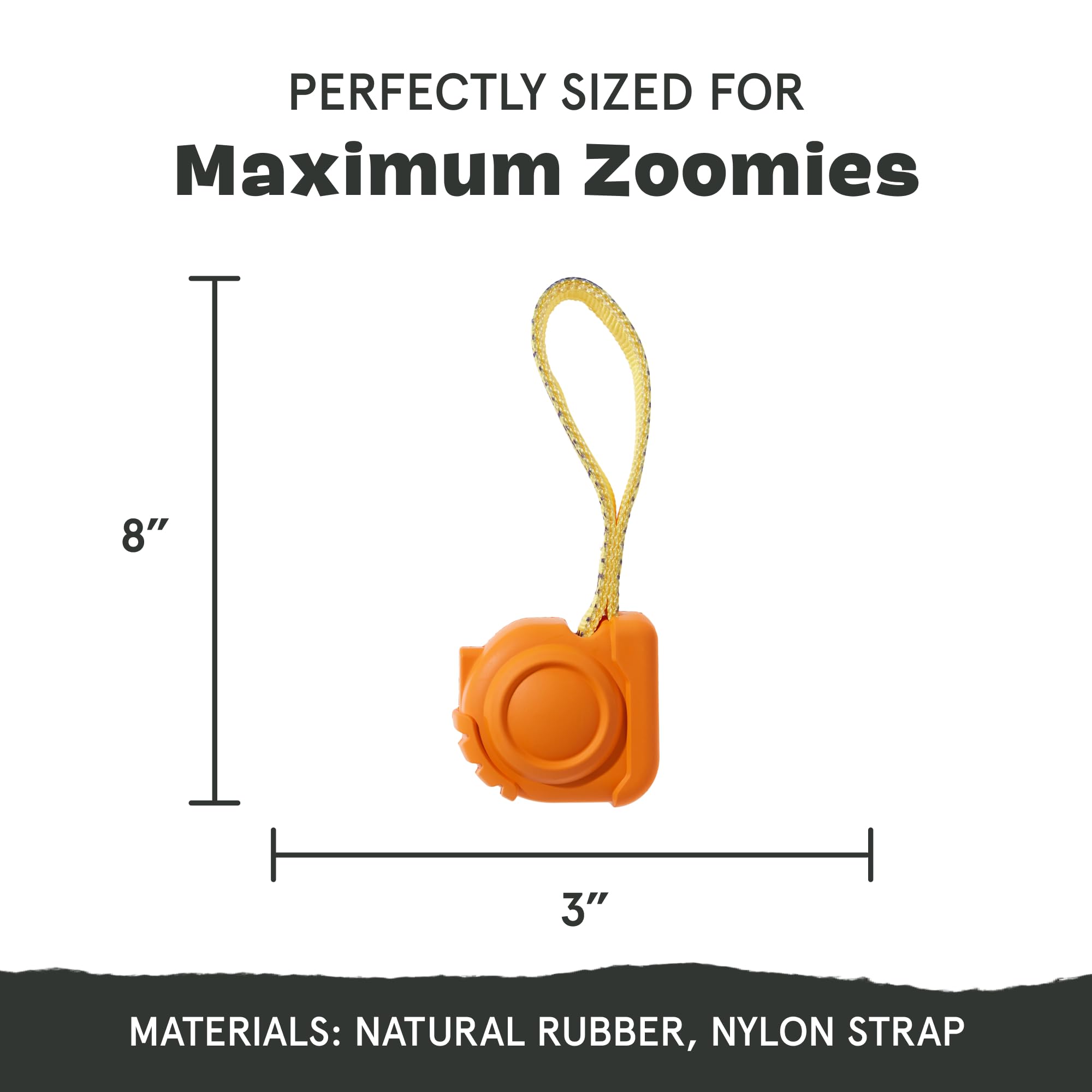 BarkBox Tug Measure wacky bounce adds unpredictable fun during play.