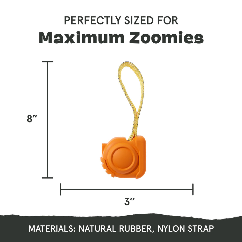 BarkBox Tug Measure wacky bounce adds unpredictable fun during play.